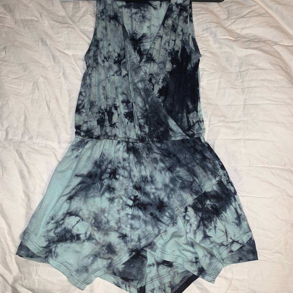 Two toned blue romper